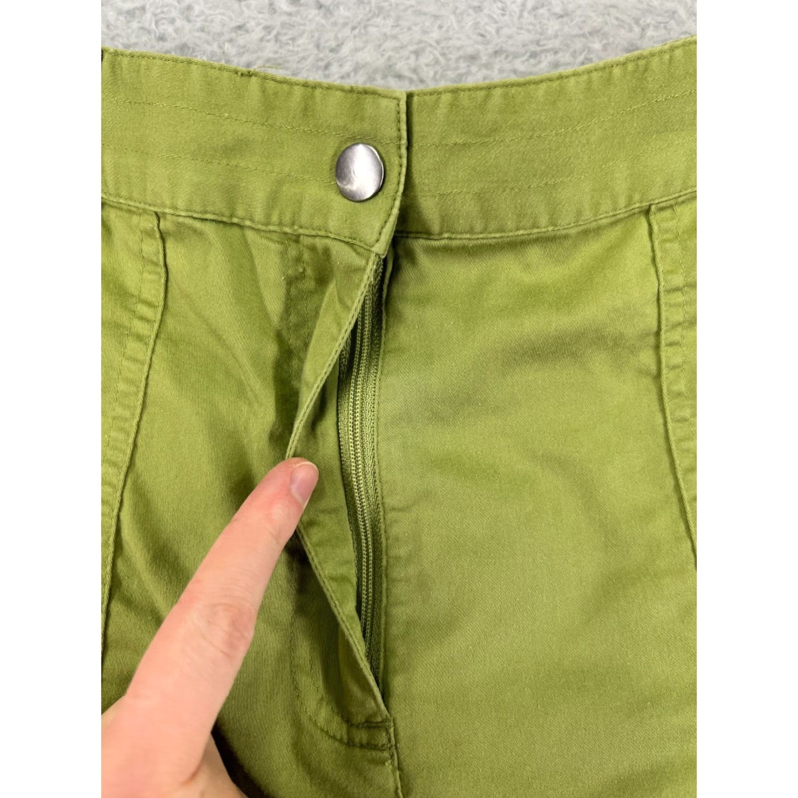 Vintage Chico's Green Cotton Blend Capri Pants Women's Size 1 Pockets Stretch Casual Summer Size 25" / US 0 / IT 36 - 7 Thumbnail