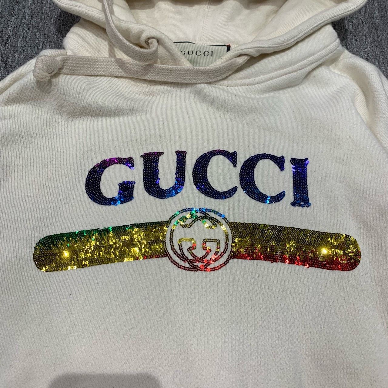 Gucci Gucci beige belt sequin hoodie sweatshirt 2501-Nextarrow Size US XS / EU 42 / 0 - 8 Thumbnail