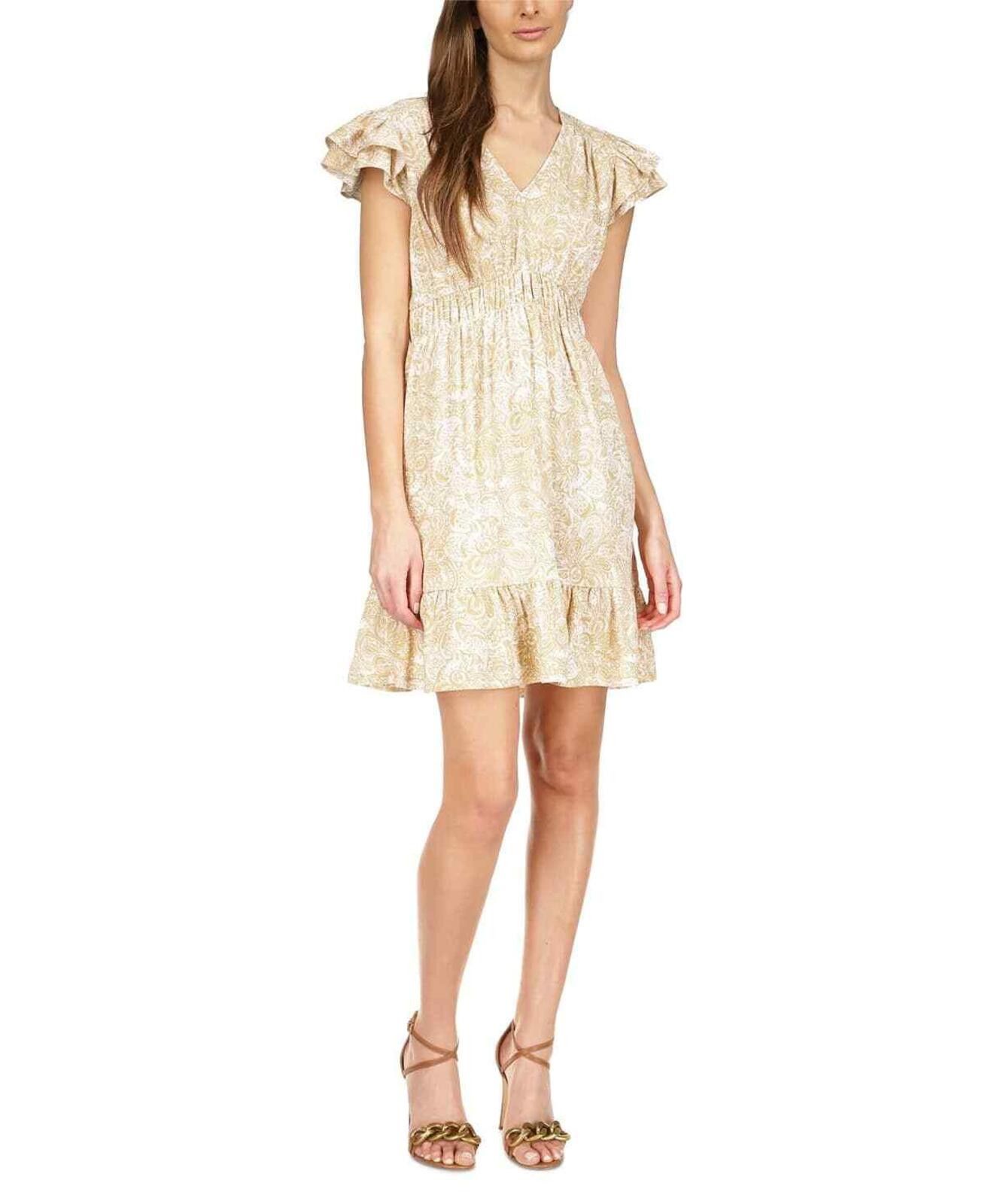 Michael Kors MICHAEL Michael Kors Paisley Print Flutter-Sleeve Mini Dress Size S / US 4 / IT 40 - 1 Thumbnail