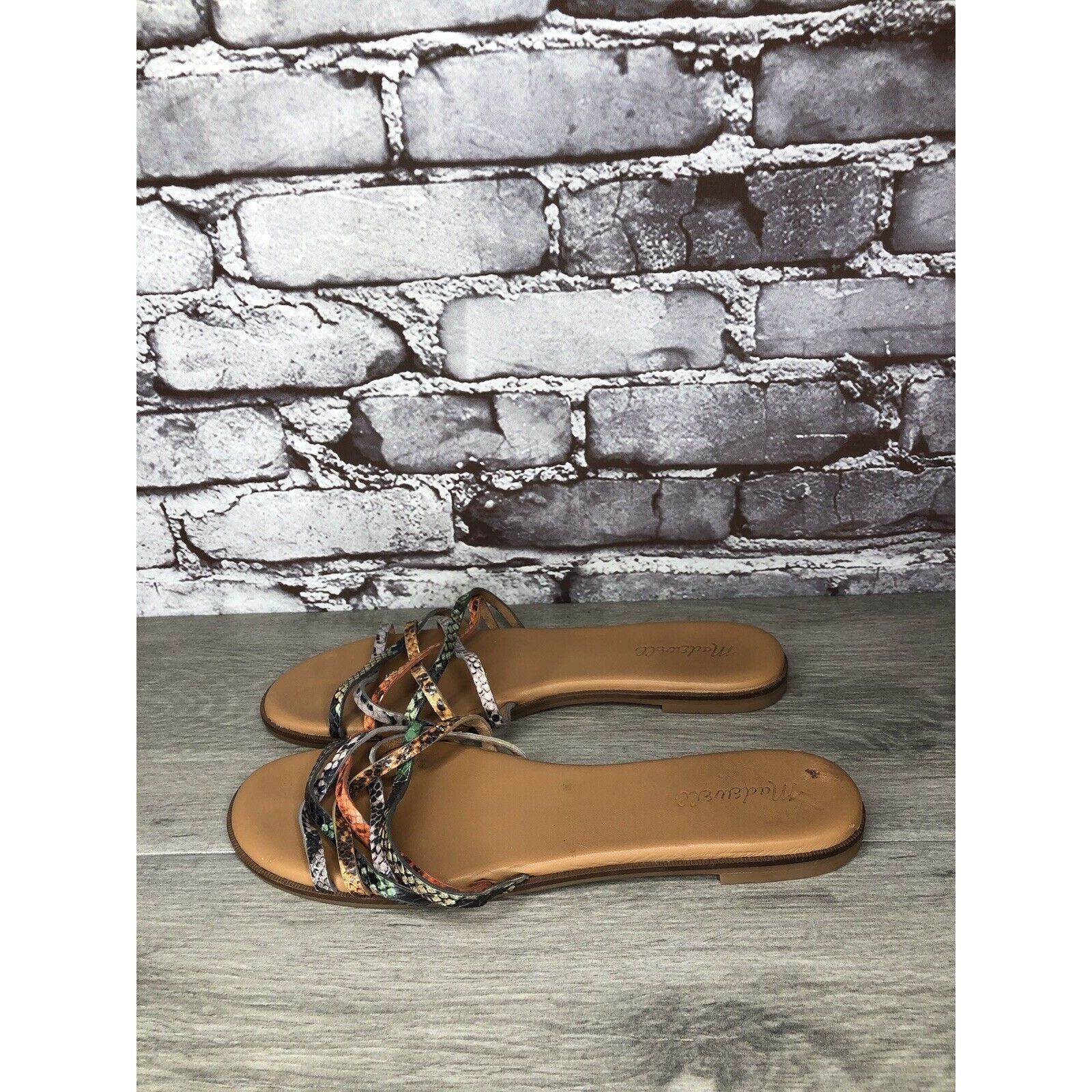 Madewell Madewell Tracie MultiColor Leather Snake Print Strappy Sanda Size US 9 / IT 39 - 15 Thumbnail