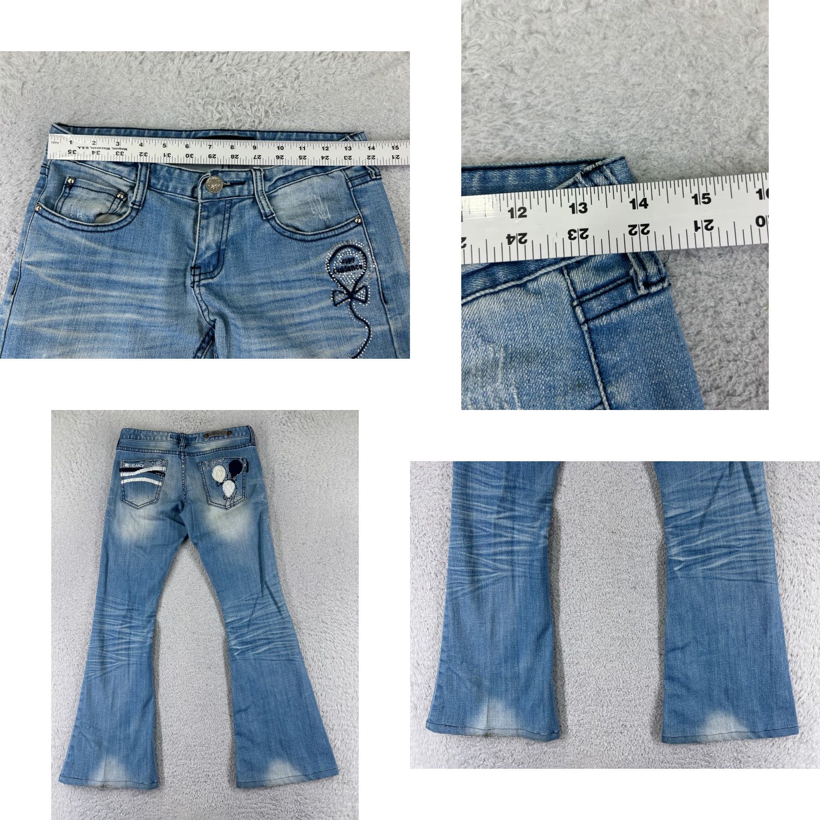 Denime Guidance Jeans Womens 26 Blue Denim Flared Distressed Embellished 26x28 Jeans Womens Regular blue Flared Distressed City Jeans Womens Size 26" / US 2 / IT 38 - 9 Thumbnail