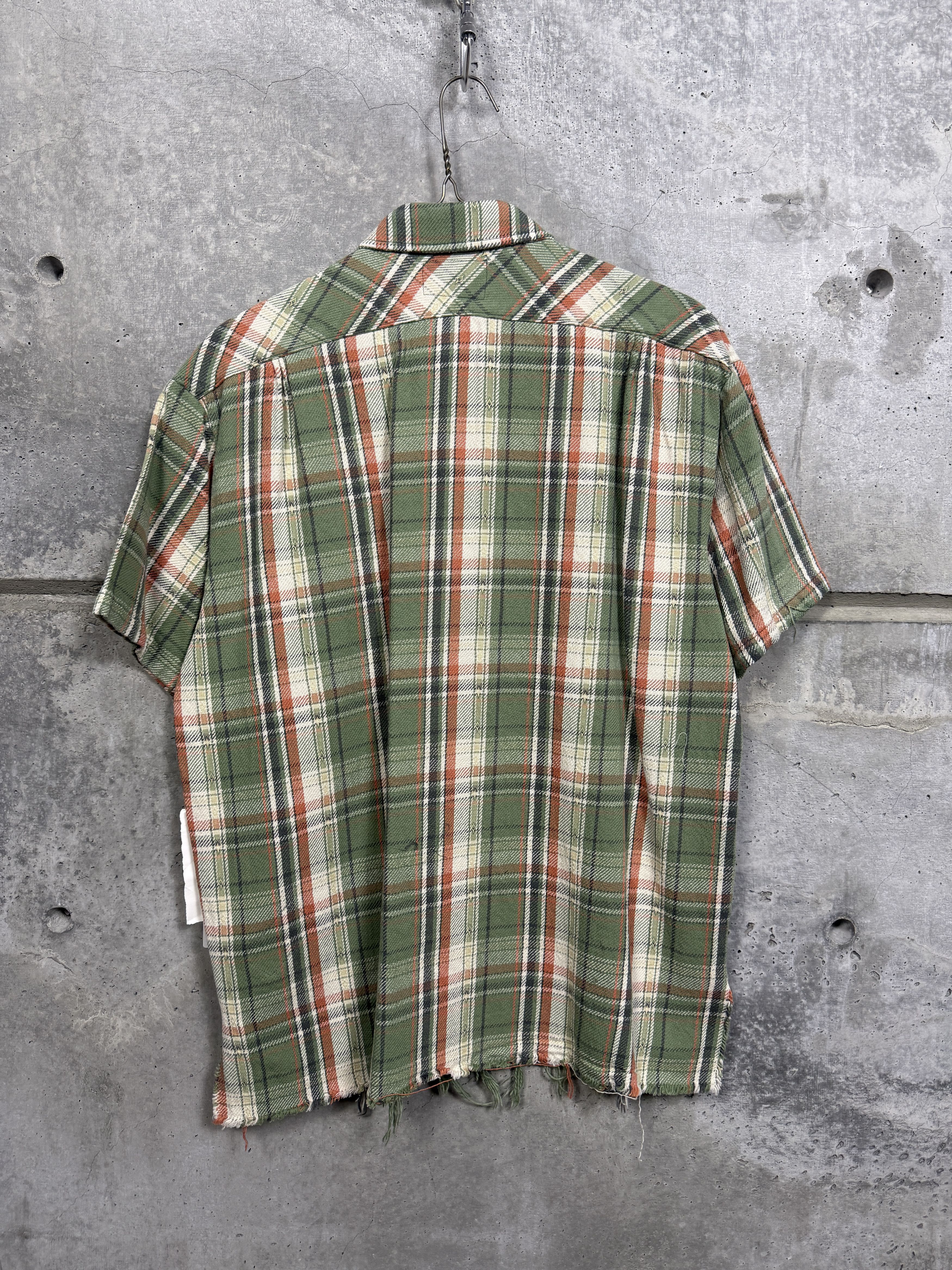 Greg Lauren $750 Greg Lauren Army Plaid Short Sleeve Studio Shirt Size US S / EU 44-46 / 1 - 3 Thumbnail