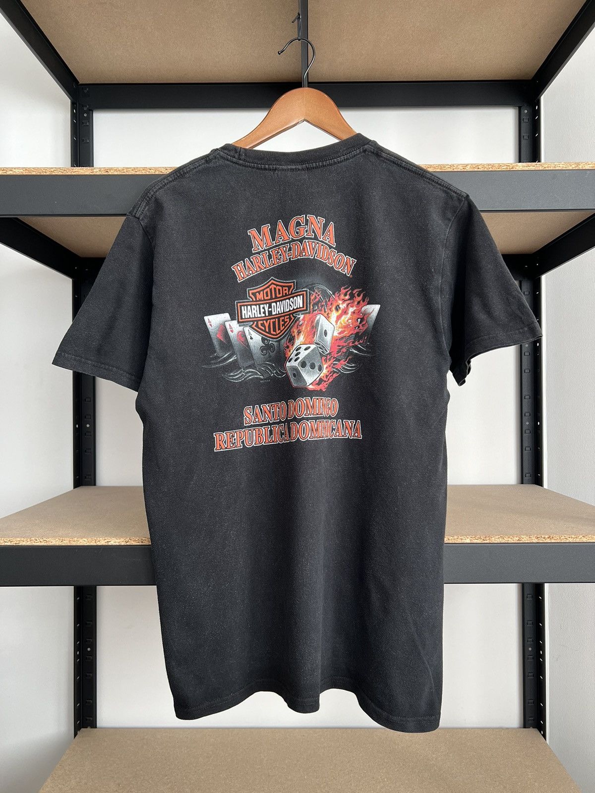 Harley Davidson Vintage 2013 Harley Davidson Eagle Fire Flame Black T-shirt Size US L / EU 52-54 / 3 - 2 Thumbnail