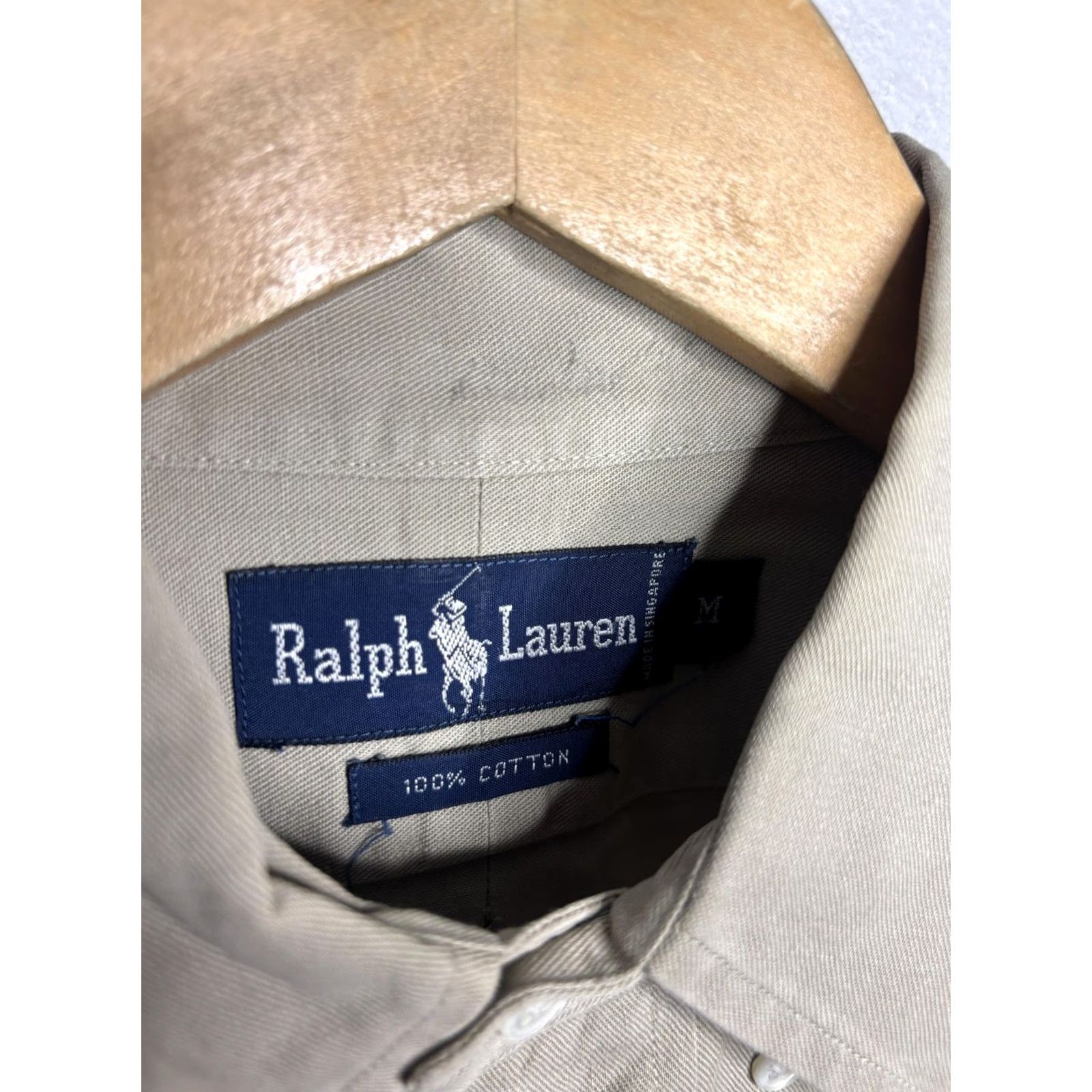 Ralph Lauren Ralph Lauren Oxford Shirt Mens M Khaki Button Long Sleeve Pocket Logo Vintage Size US M / EU 48-50 / 2 - 4 Thumbnail