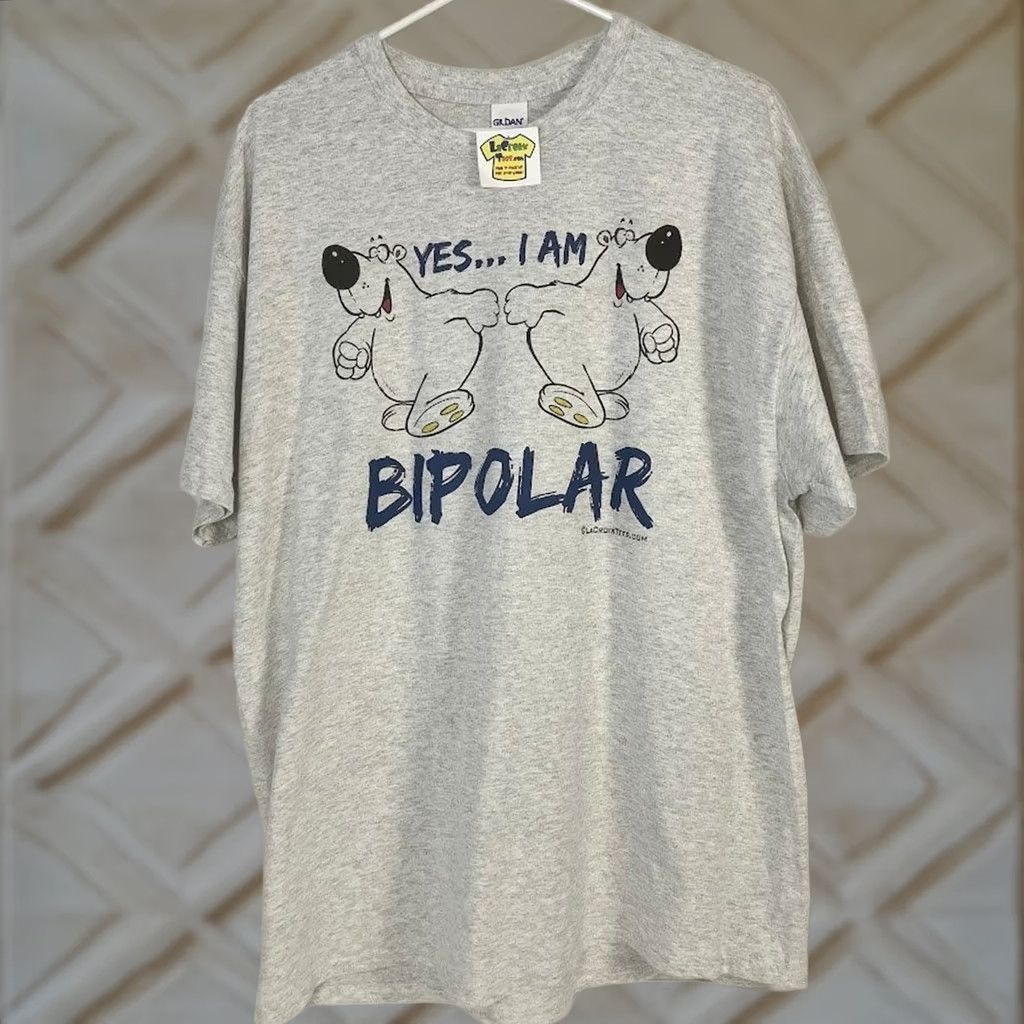 Gildan Vintage LaCroix Tees - Bipolar Bears Graphic Shirt XL Gray Size US XL / EU 56 / 4 - 1 Thumbnail