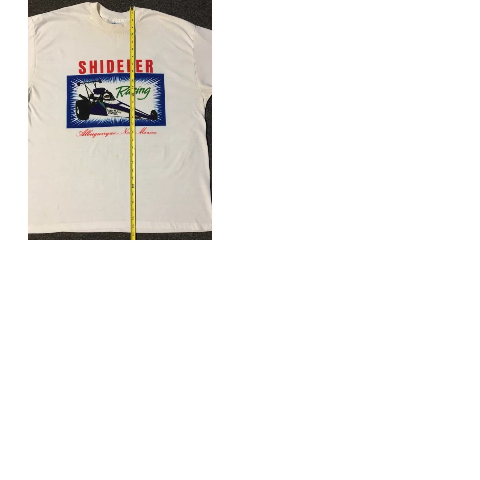 NASCAR VINTAGE Shideler Racing Shirt 2XL White 80s 90s Grunge Albuquerque NASCAR Cars Mens Size US XXL / EU 58 / 5 - 11 Thumbnail