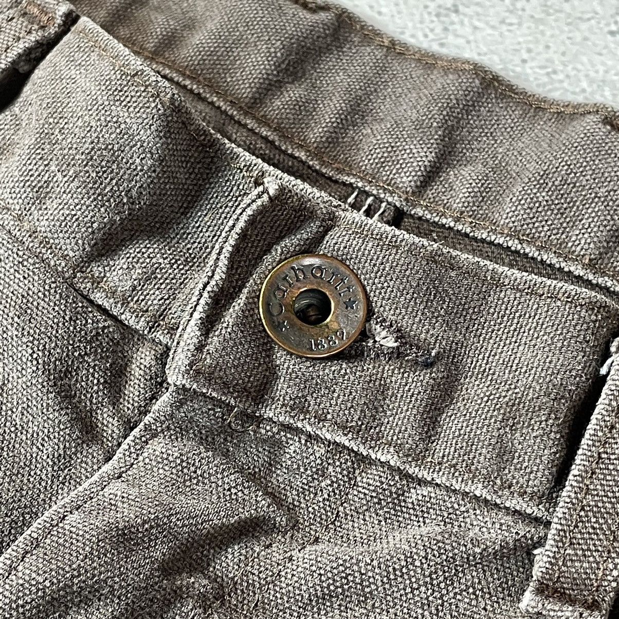 Carhartt × Vintage VTG CARHARTT BROWN CANVAS DOUBLE KNEE CARPENTER PANTS Size US 32 / EU 48 - 6 Thumbnail