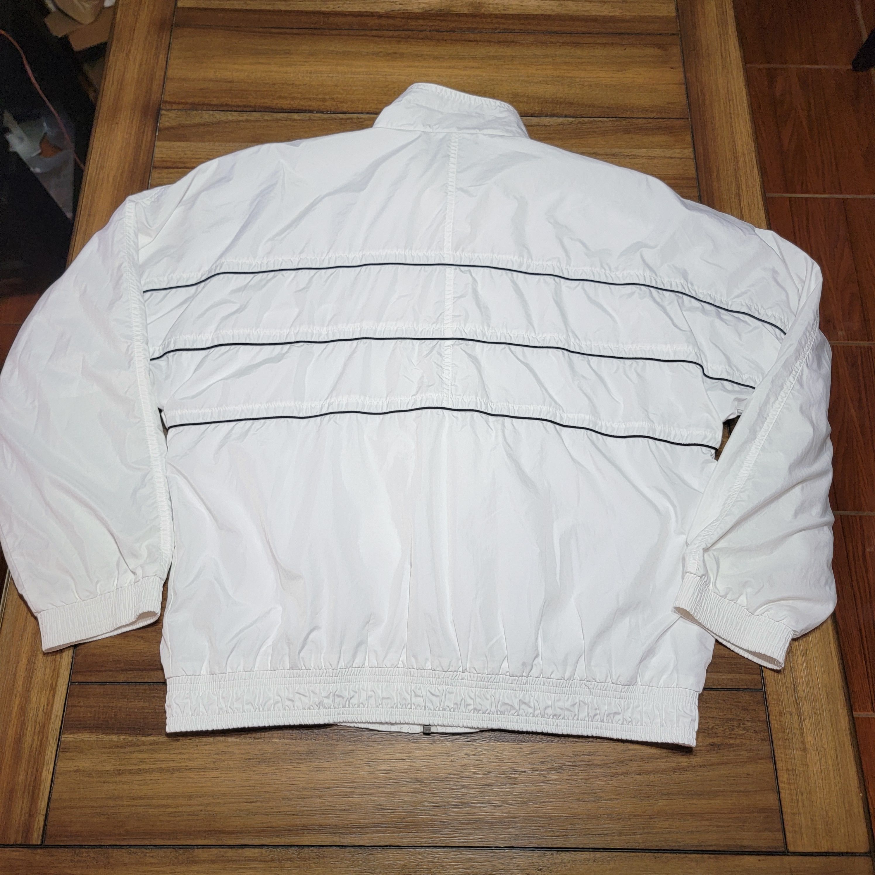 Adidas Adidas White Parachute Style Zip Jacket - Size Large Size L / US 10 / IT 46 - 4 Thumbnail