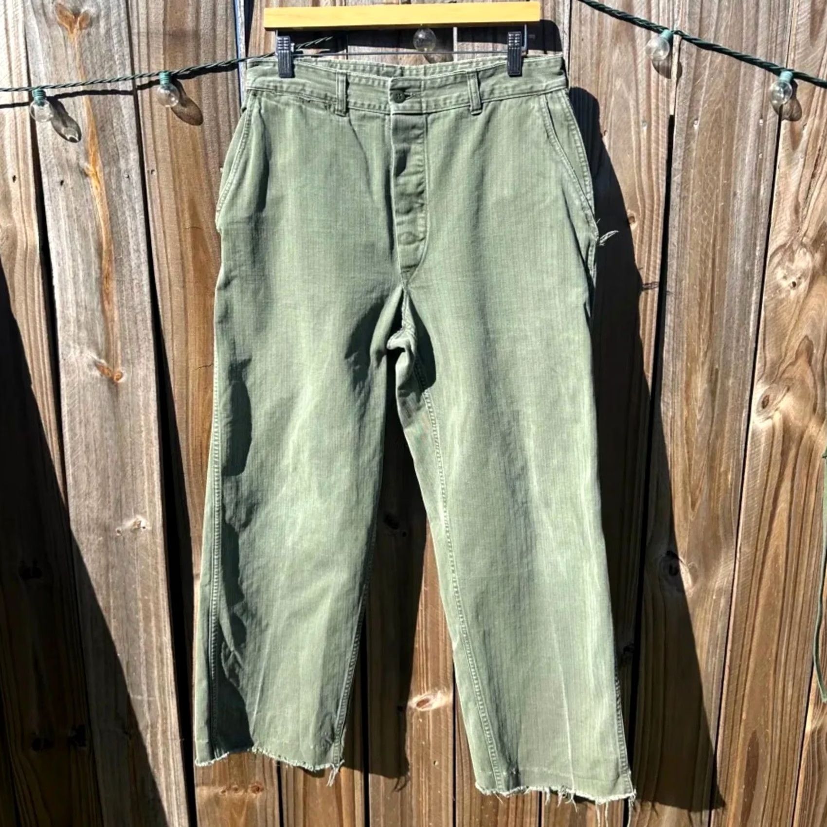 Vintage VINTAGE USMC 50s HBT Herringbone P-53 Trouser Pants CHINO Size 32x28 MEN Green Mens Size US 32 / EU 48 - 2 Thumbnail