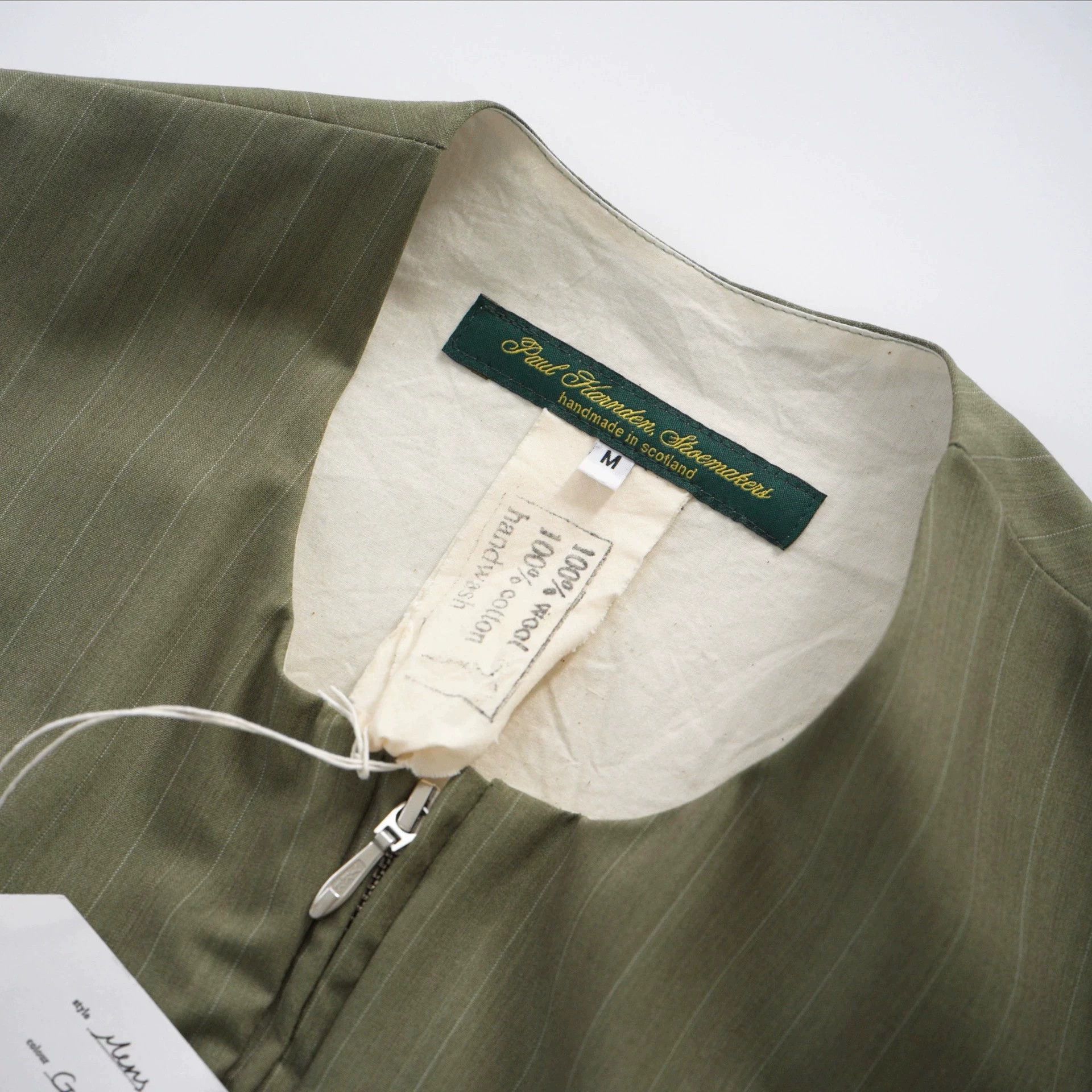 Paul Harnden Shoemakers PHS 24ss Bamboo Green Subtle Pattern Wool Vest Size US M / EU 48-50 / 2 - 1 Thumbnail