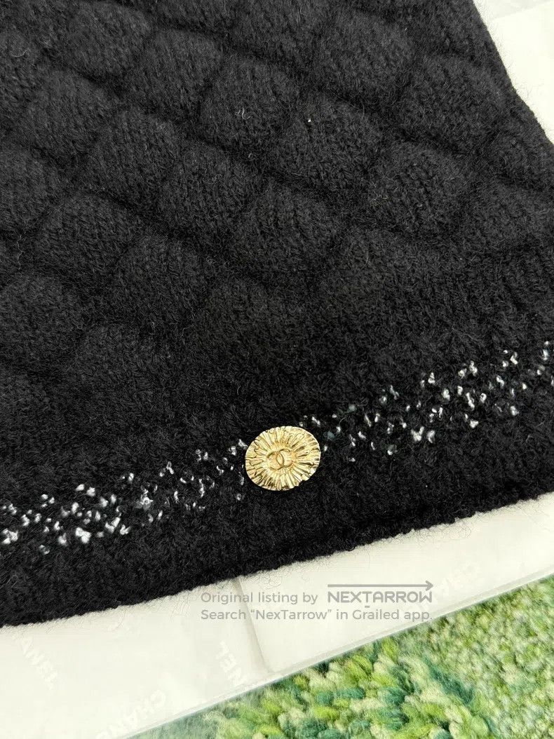 Chanel Chanel 26C new black cashmere knitted cold hat Size ONE SIZE - 2 Thumbnail