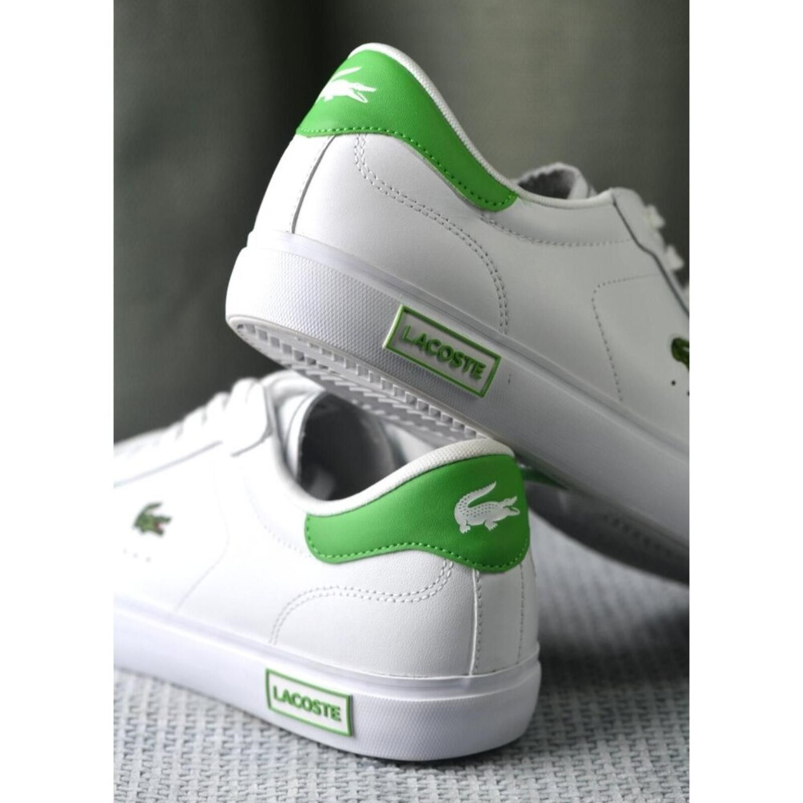 Lacoste Lacoste Lineset Powercourt 223-1 Leather SMA | White/Green Size US 11 / EU 44 - 4 Thumbnail