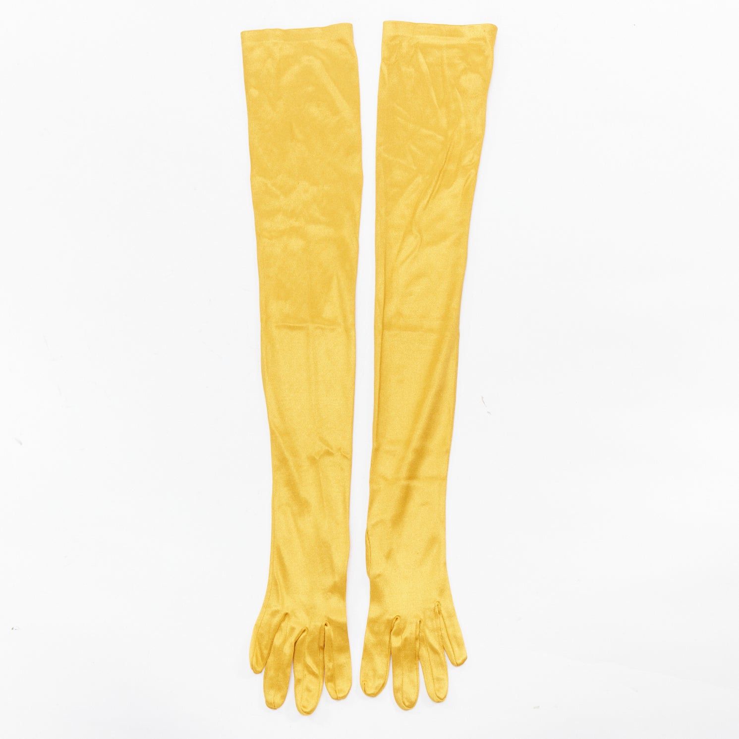 Other CORNELIA JAMES gold satin long opera evening gloves Size ONE SIZE - 1 Thumbnail