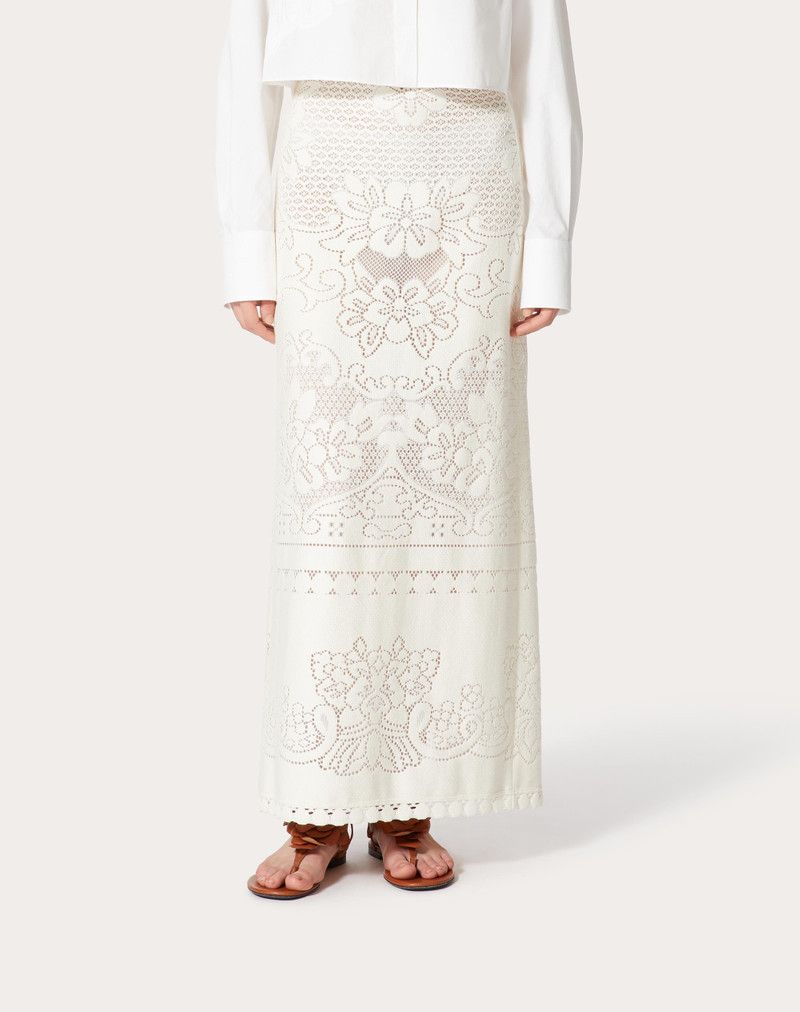 Valentino o1y0326 Maxi Skirt in Ivory Size 27" / US 4 / IT 40 - 2 Thumbnail