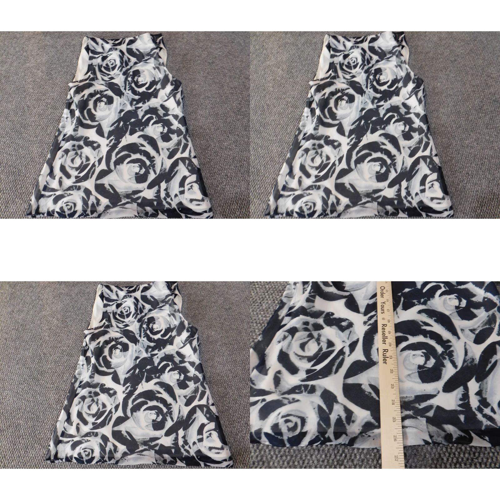 Banana Republic Banana Republic Blouse Womens 8 Blue Floral Sleeveless Tank Top Casual Polyester Bell Sleeve Round Neck Pullover Regular Fit Size M / US 6-8 / IT 42-44 - 8 Thumbnail
