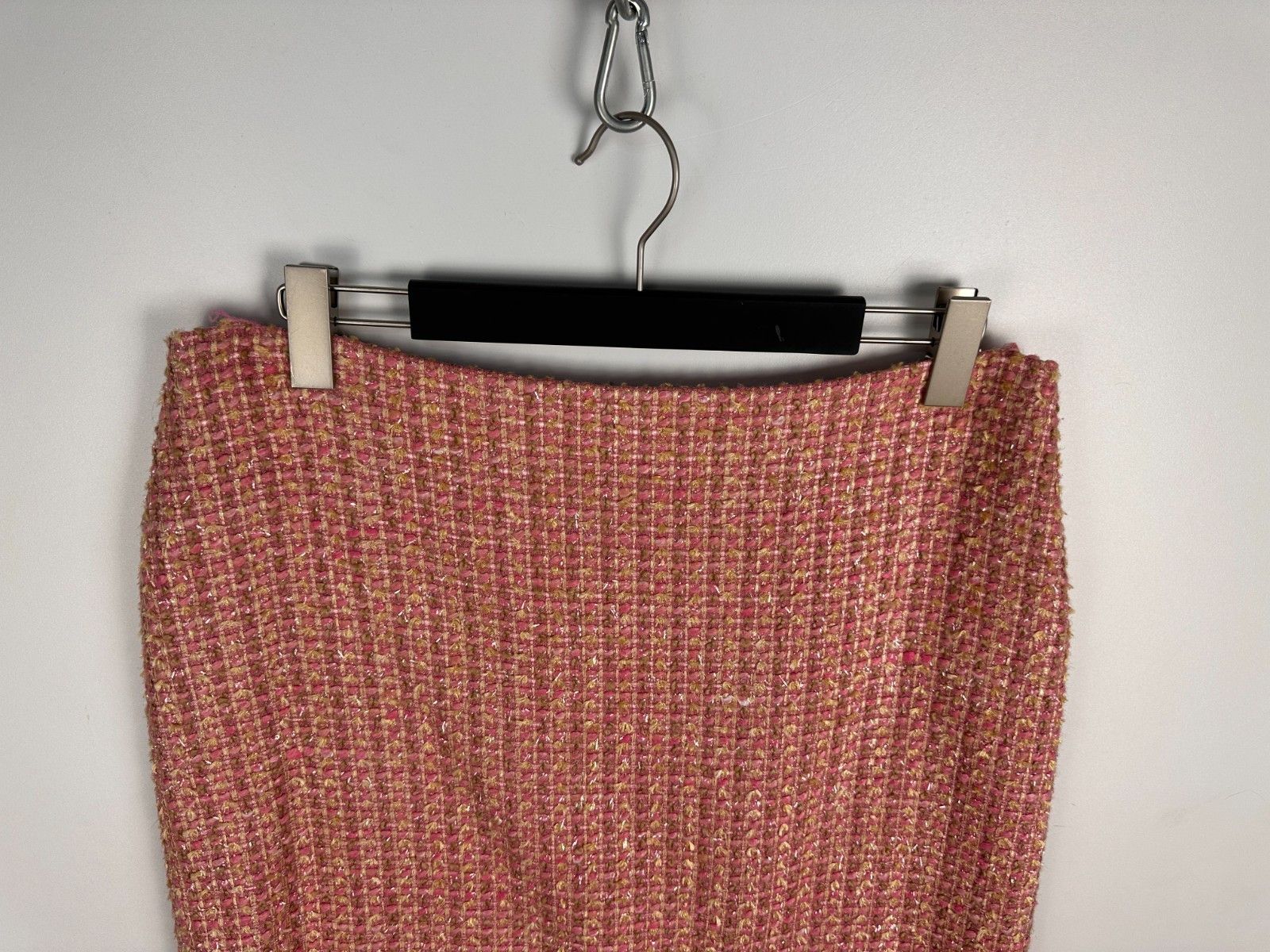 Escada Escada Tweed Skirt Check Wool Pink Size 44 Size 30" / US 8 / IT 44 - 2 Thumbnail