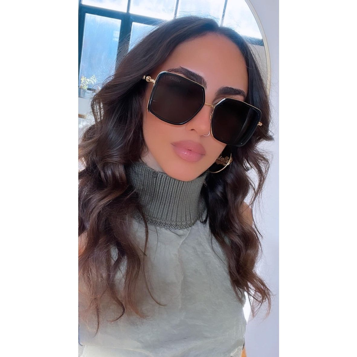 NEW Versace VE2261 Square Sunglasses in Black Gold