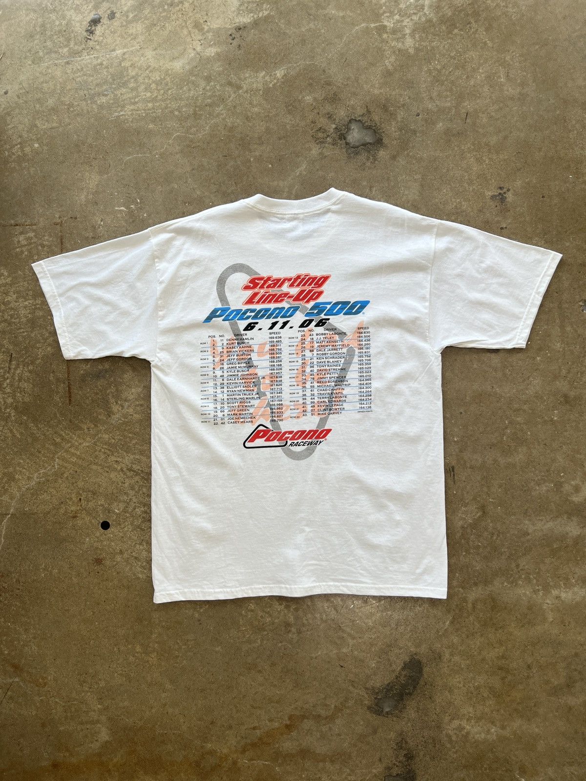 NASCAR Vintage 2006 Pocono 500 Starting Line Up Racing Tee Large Size US XL / EU 56 / 4 - 5 Thumbnail