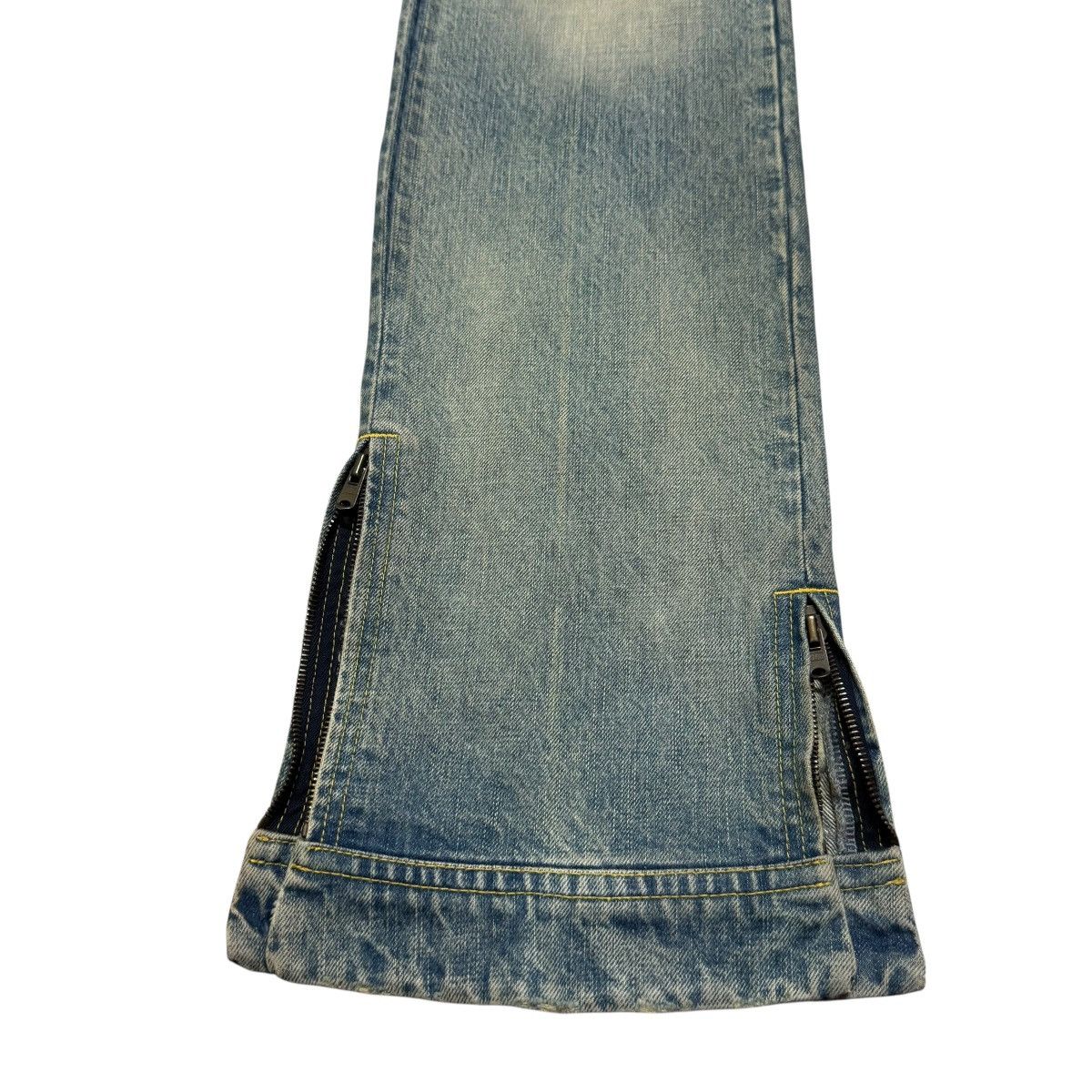 Japanese Brand Rico Mudwash Denim Flare Jeans Distressed Size US 33 - 9 Thumbnail