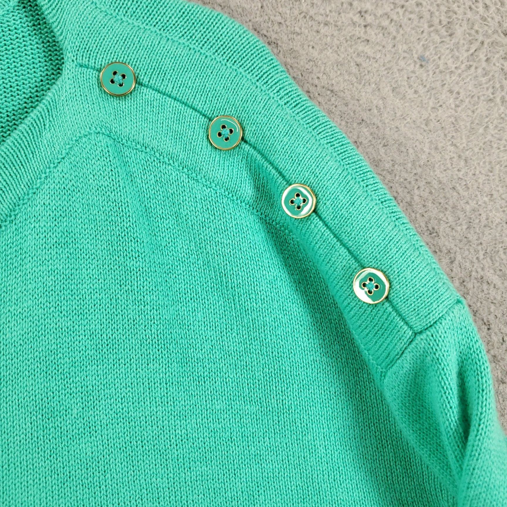 Talbots Talbots Sweater Womens 1X Teal Knit Long Sleeve Pullover Boat Neck Casual Fall Winter Size XL / US 12-14 / IT 48-50 - 5 Thumbnail