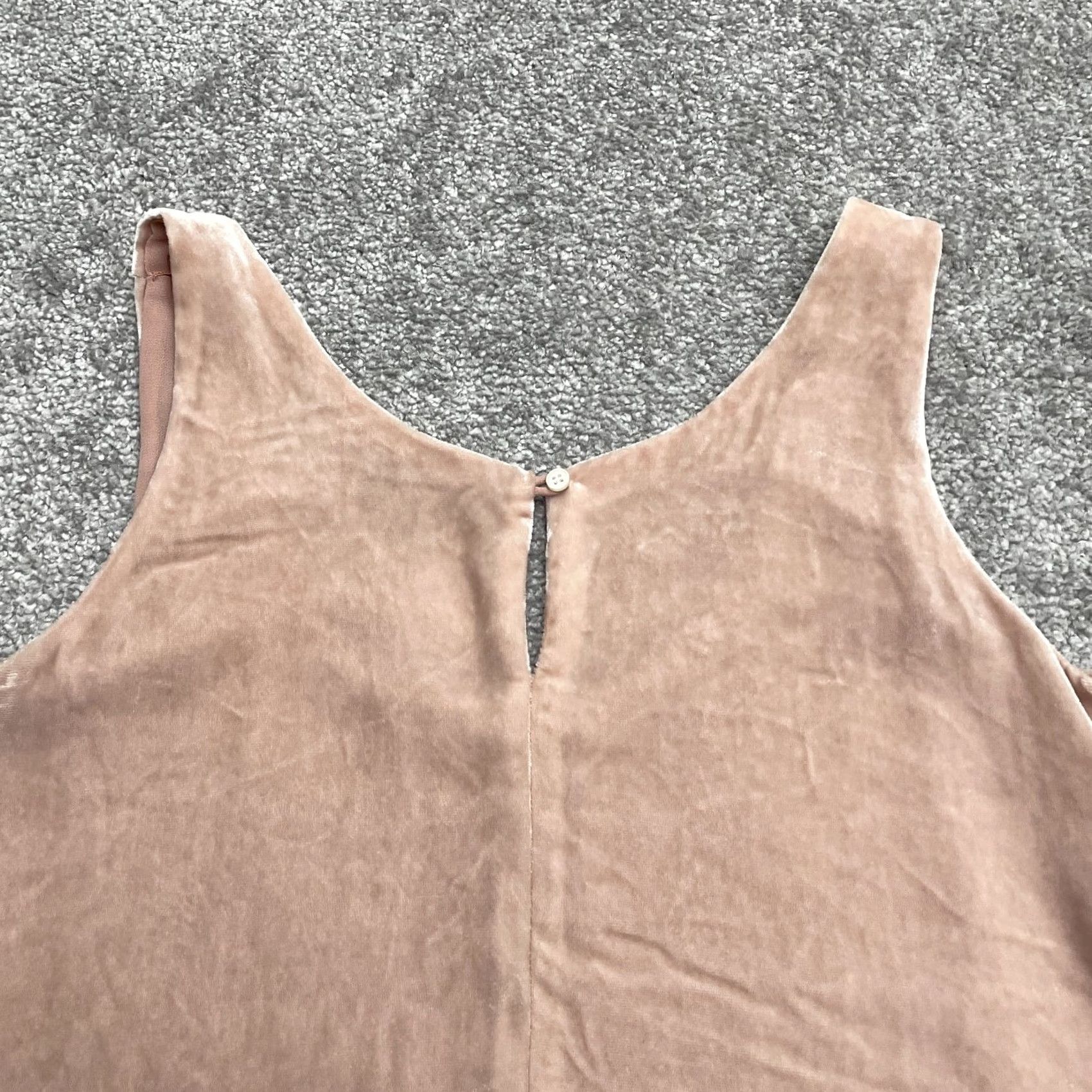 J.Crew J.CREW Velvet Tank Top Womens 00 Peach Orange Lined Scoop Neck Sleeveless Casual Velour Tank Top Women Sleeveless Viscose Fashion Top Size XXS / US 00 / IT 34 - 3 Thumbnail
