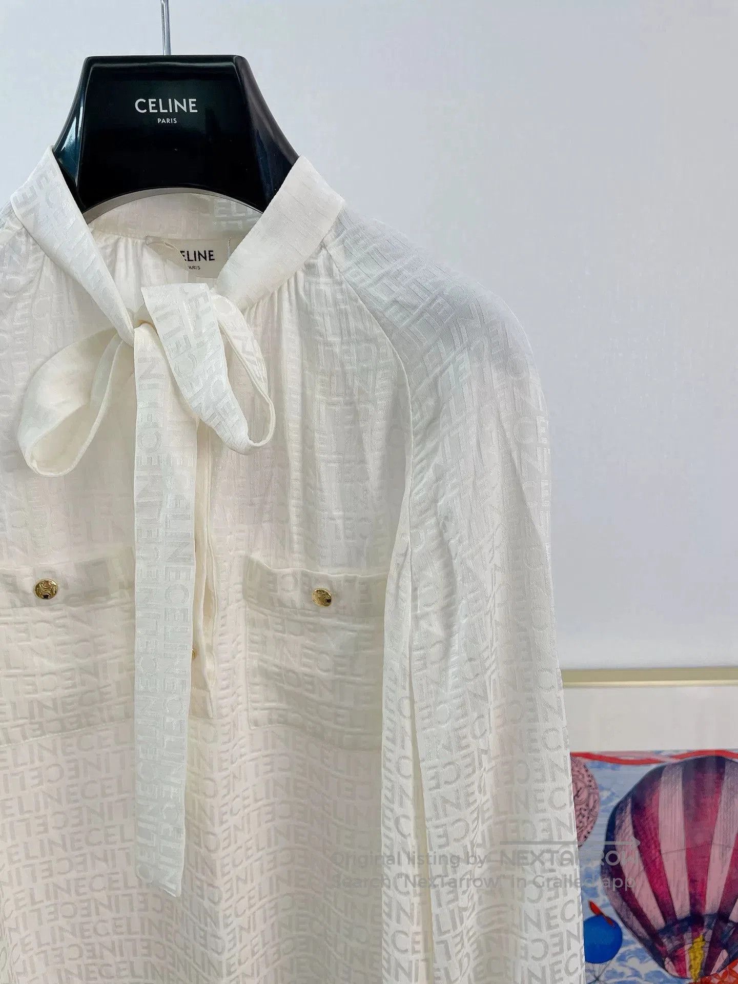 Celine Celine Silk Jacquard Shirt. Size XS / US 0-2 / IT 36-38 - 3 Thumbnail
