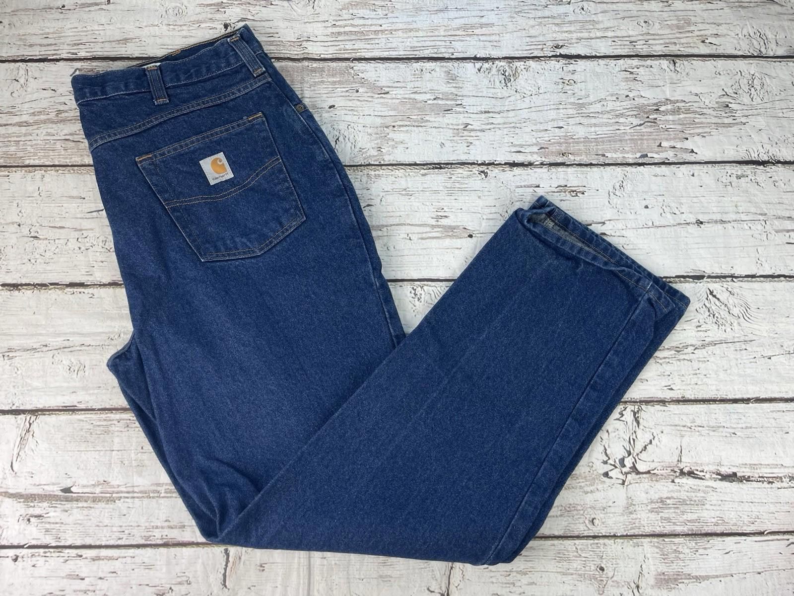 Carhartt Carhatt Dark Denim Men Jeans Size 36/32 Rental Size US 36 / EU 52 - 1 Thumbnail