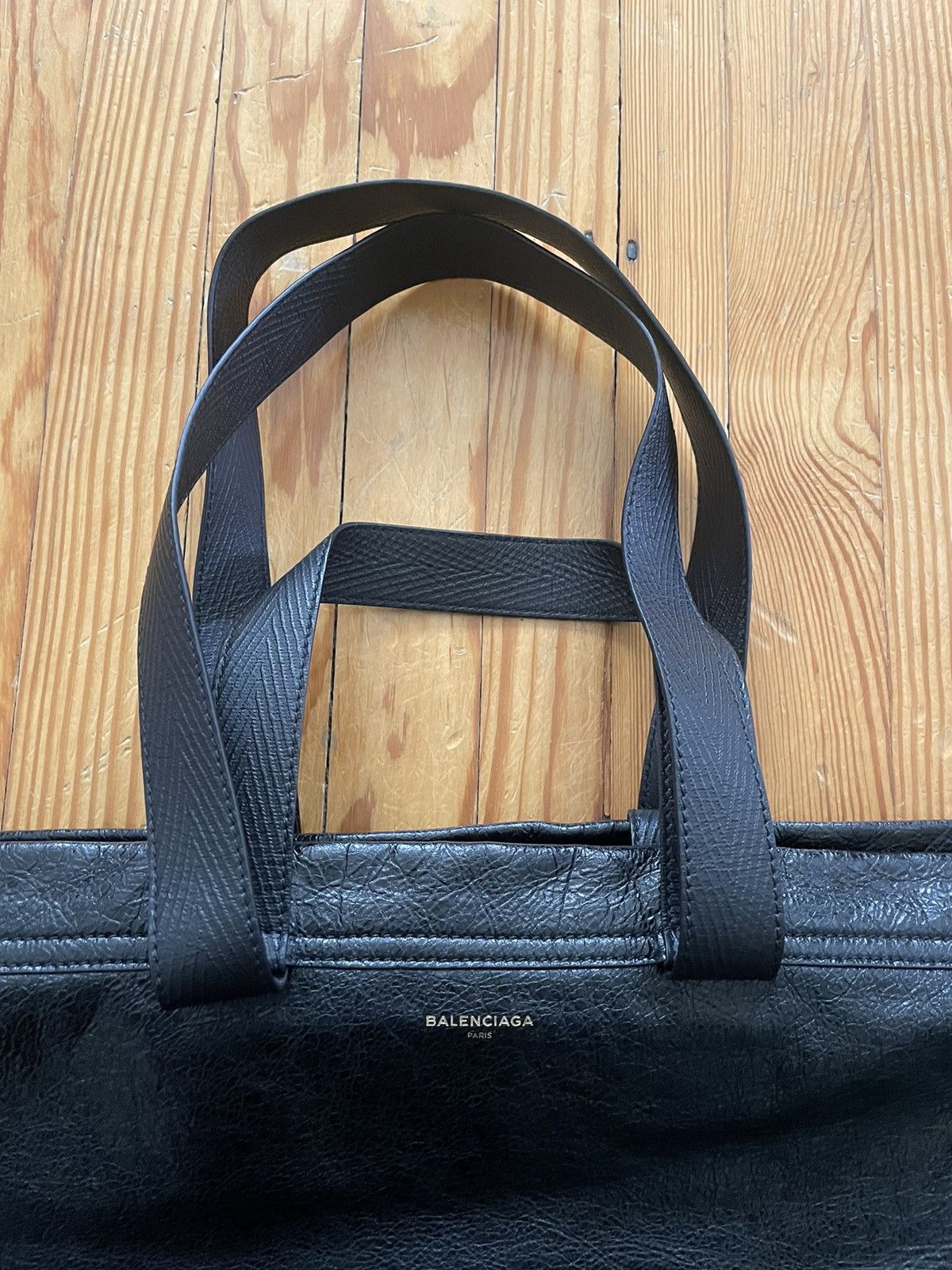 Balenciaga Grail Balanciaga SS17 Arena XL Ikea Tote Bag Leather Black Size ONE SIZE - 4 Thumbnail