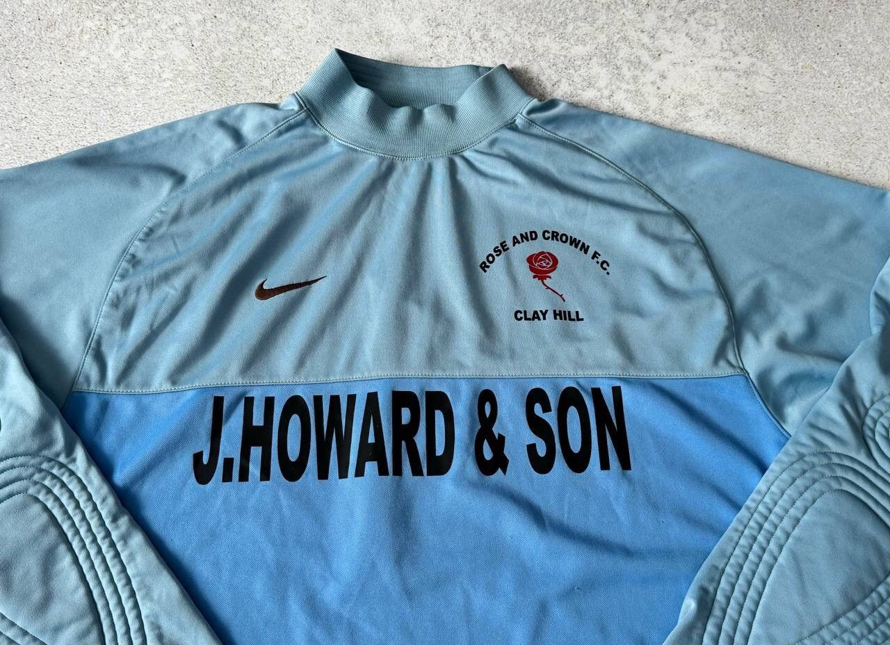 Nike × Vintage Vintage Nike Goalkeeper Long Sleeve Swoosh Logo Y2K Rare Size US L / EU 52-54 / 3 - 4 Thumbnail