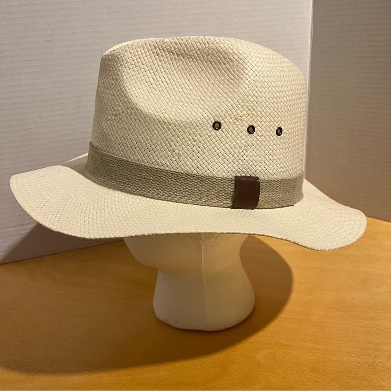 Dockers Docker's Safari Wide Brim Straw Hat Men’s Size Medium M Tan Size ONE SIZE - 2 Thumbnail