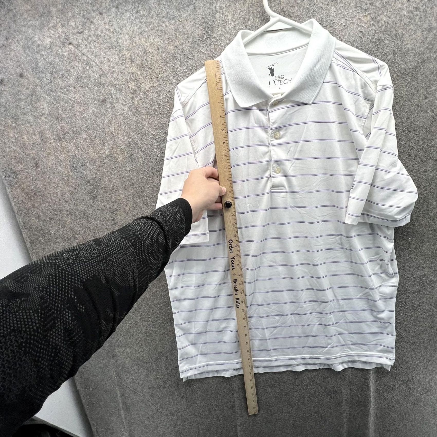 Vintage F&G Tech Polo Shirt Mens L White Stripe Golf Performance Short Sleeve Casual Size US L / EU 52-54 / 3 - 5 Thumbnail