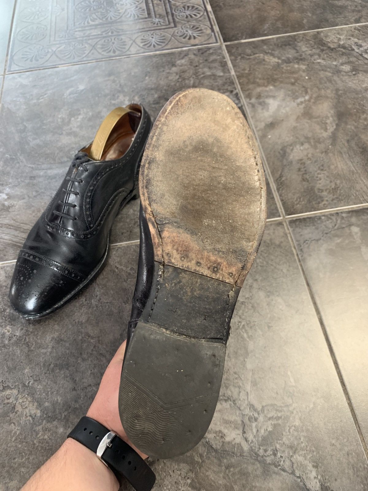 Church's × Vintage Churches Diplomat black leather Oxford brogue shoes Size US 9.5 / EU 42-43 - 13 Thumbnail