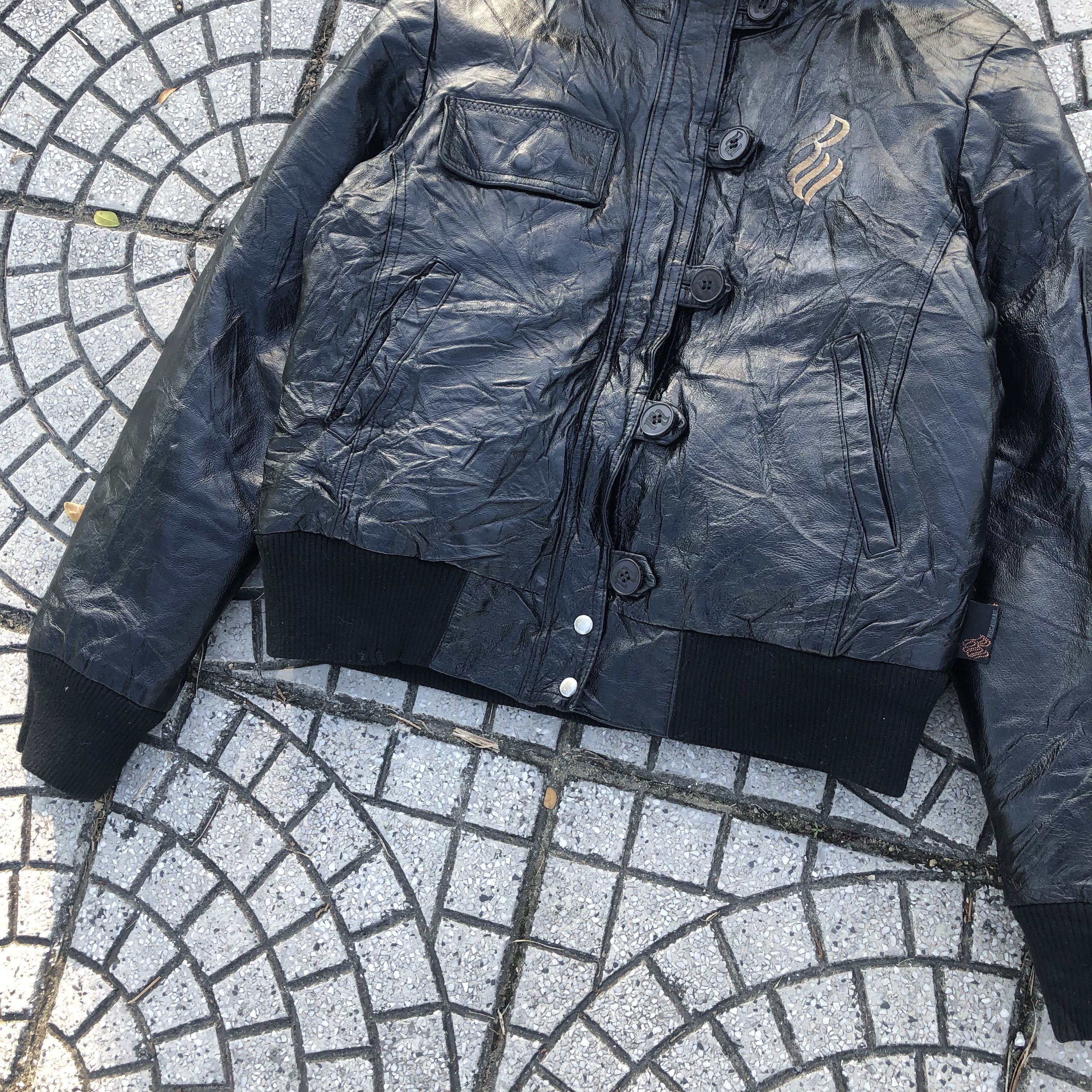 Rocawear Y2K Rocawear Leather Down Puffer Jacket Fur Hood Bomber Size M / US 6-8 / IT 42-44 - 5 Thumbnail