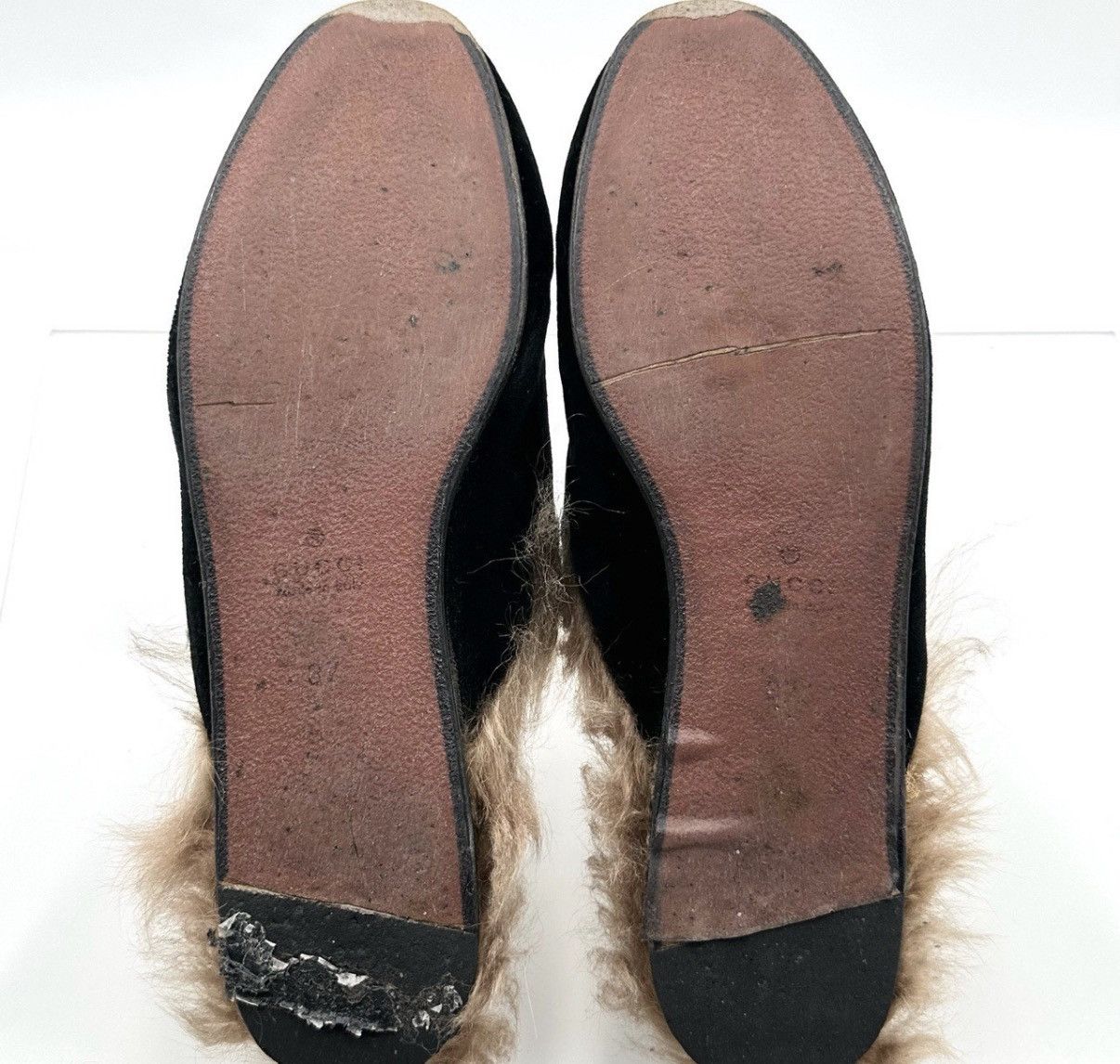 Gucci Gucci/Horsebit Velvet Fur-Lined Mule Slippers K12 Size US 7 / IT 37 - 6 Thumbnail