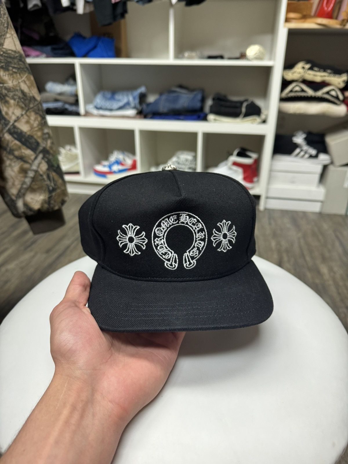 Chrome Hearts Denim Horseshoe Trucker Hat *New*