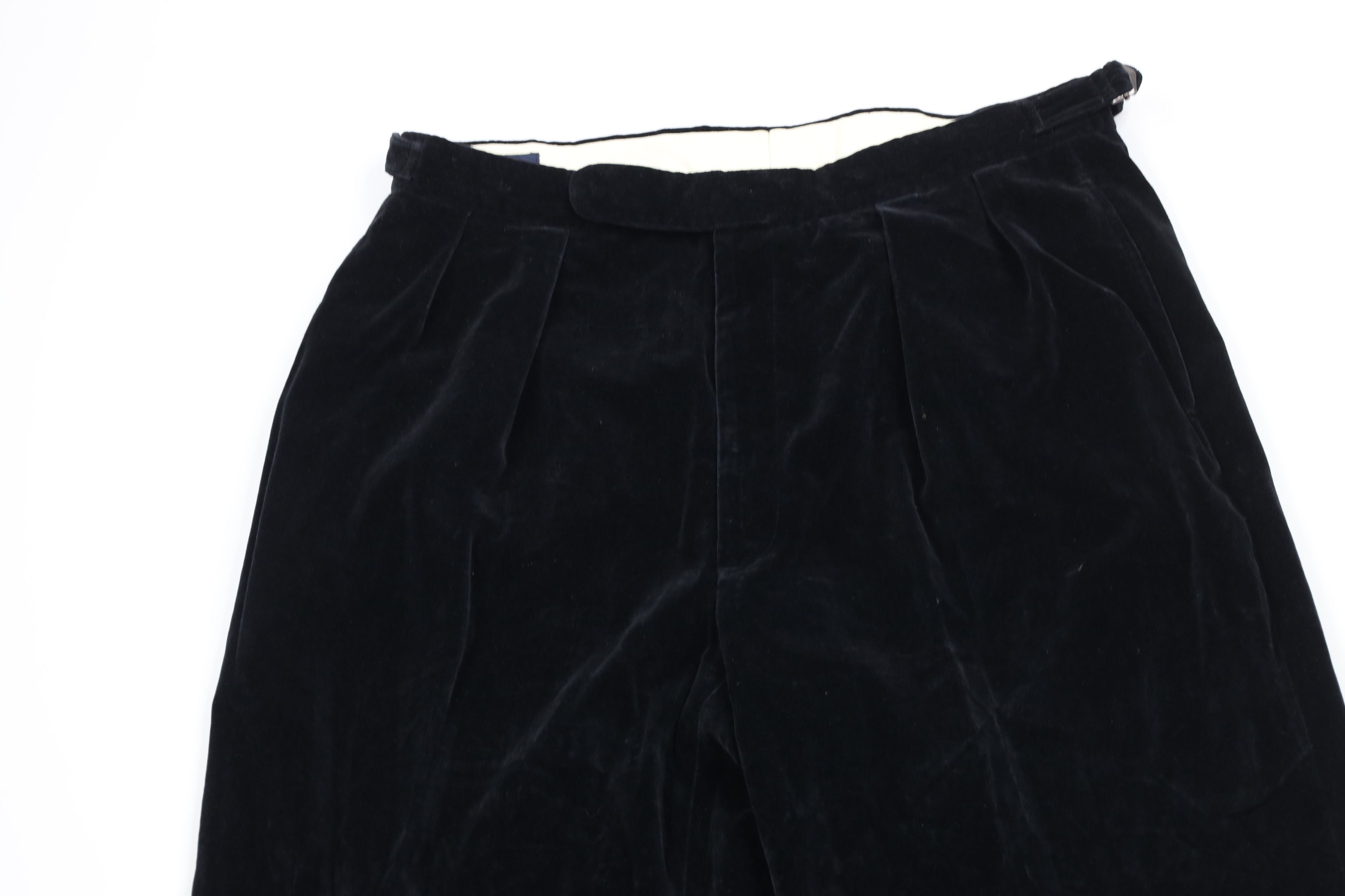Ralph Lauren × Vintage Vintage 80s 90s Ralph Lauren Wide Leg Velvet Pants USA Size US 34 / EU 50 - 2 Thumbnail