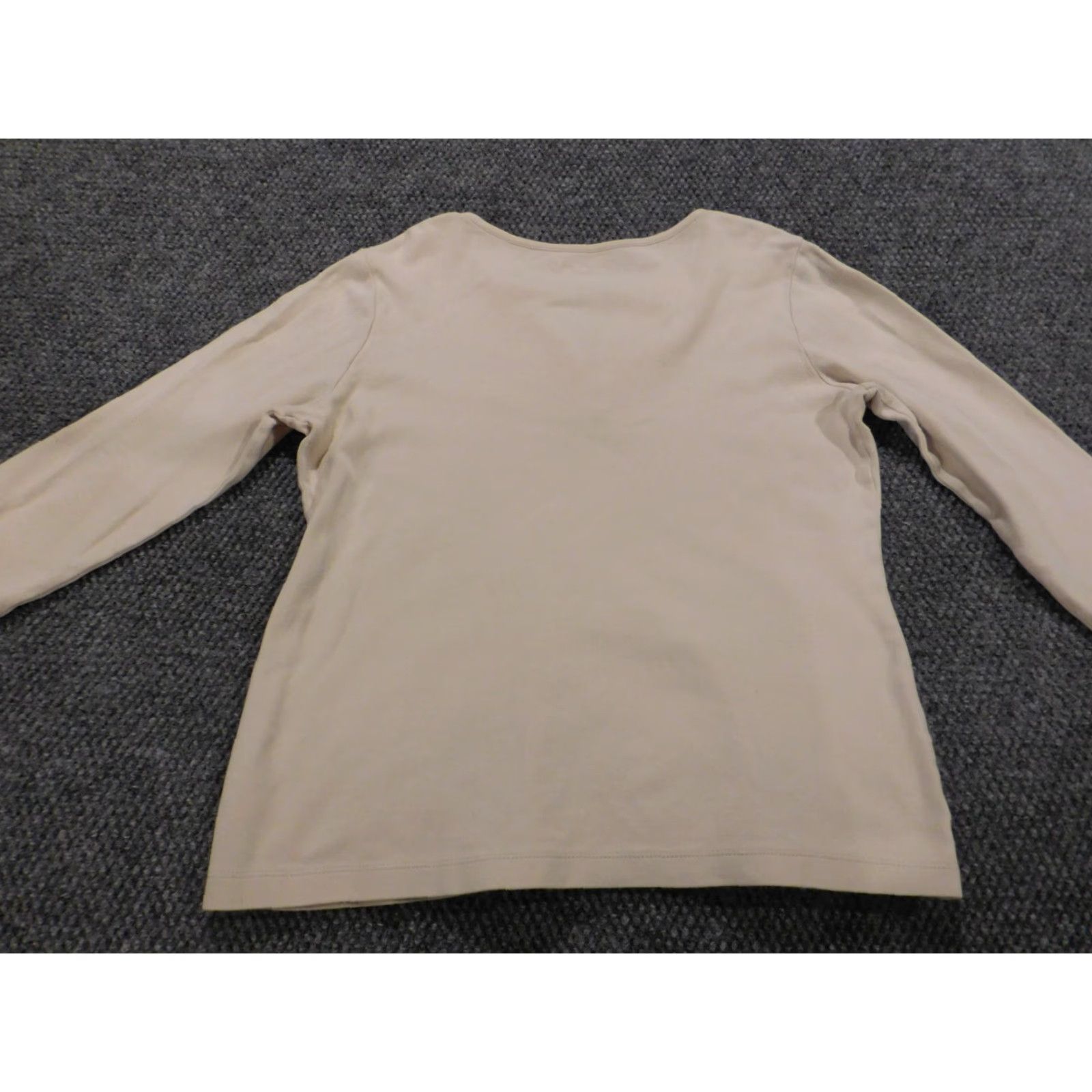 Vintage Kim Rogers Blouse Womens M Beige Crew Neck Pullover Stretch Casual Regular Button Cotton Rayon Yep Comfortable Size M / US 6-8 / IT 42-44 - 7 Thumbnail