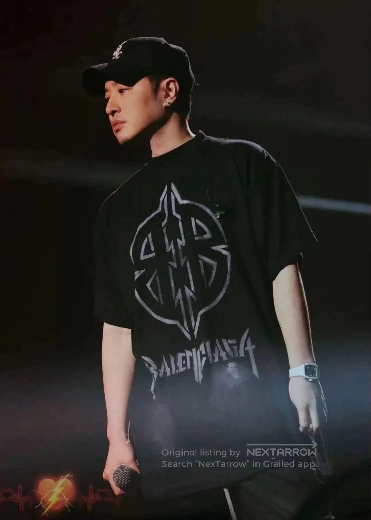 Balenciaga Balenciaga Rock Shield Logo Faded Black Tee. Size US L / EU 52-54 / 3 - 2 Thumbnail