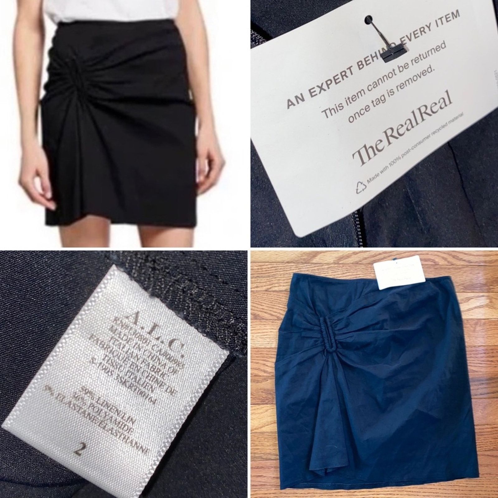 A.L.C. ALC Mini Skirt Black U-ring The Real Real sz 2 Size 26" / US 2 / IT 38 - 1 Thumbnail