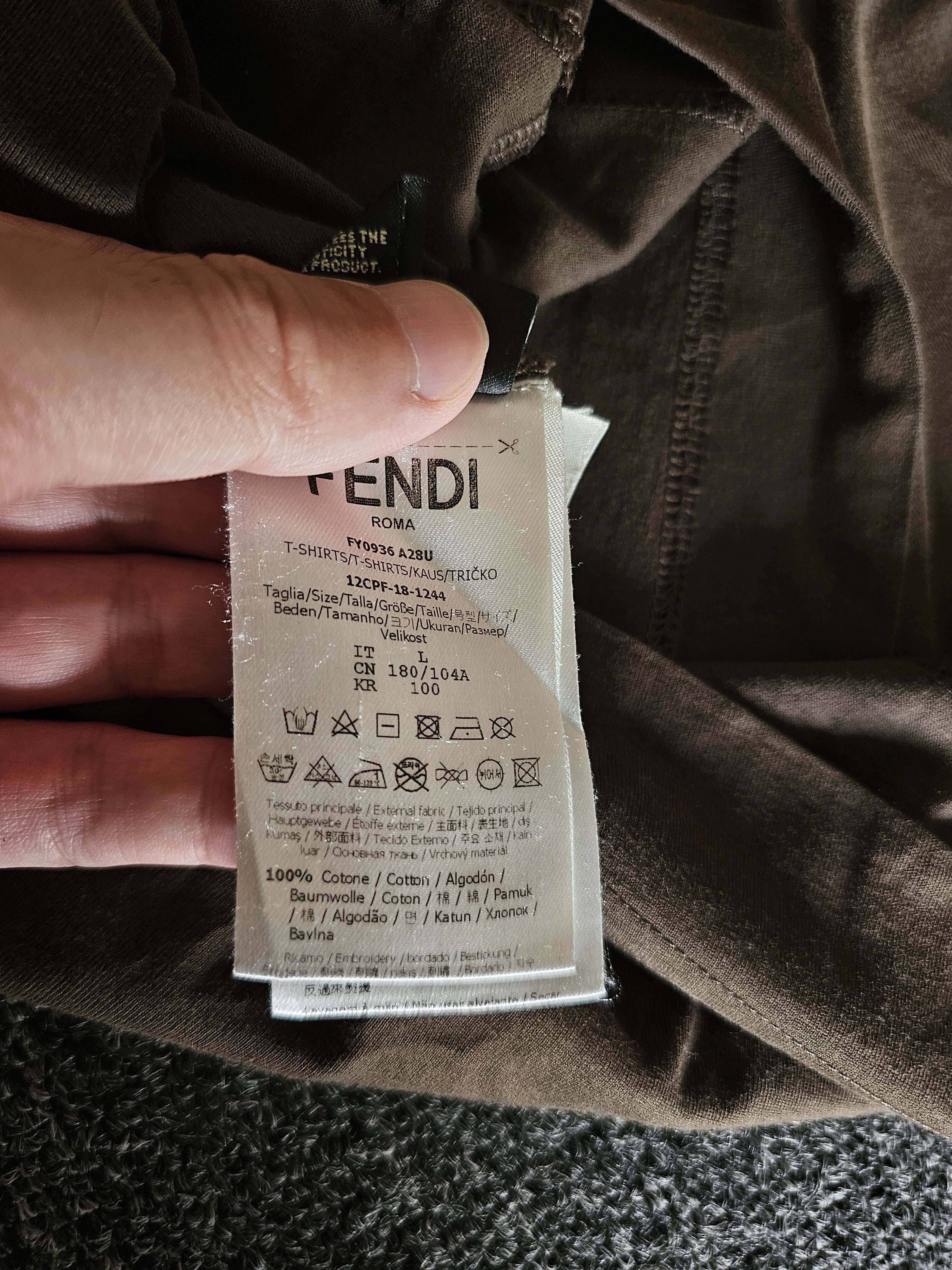 Fendi FENDI Men's Brown Embroidered FF Oversize T-Shirt Size L Size US L / EU 52-54 / 3 - 6 Thumbnail