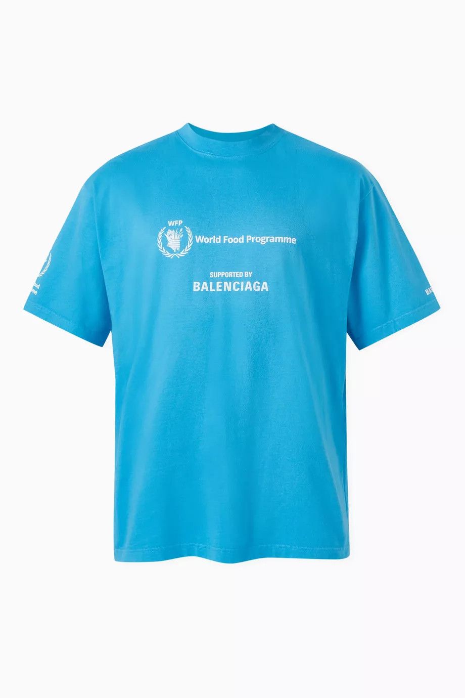Balenciaga o1bcso1str0125 Dup / Medium Fit T-Shirt in Azure Blue/White Size L / US 10 / IT 46 - 1 Thumbnail