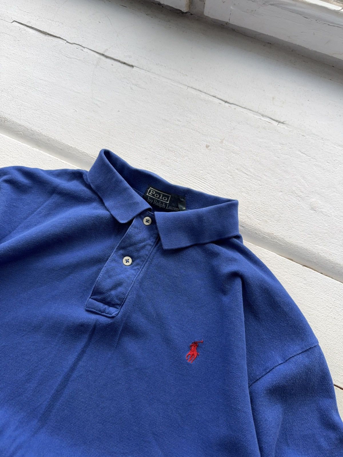 Polo Ralph Lauren Vintage 90s Retro Basic Polo Ralph Lauren Blue Polos Y2K Size US XL / EU 56 / 4 - 4 Thumbnail