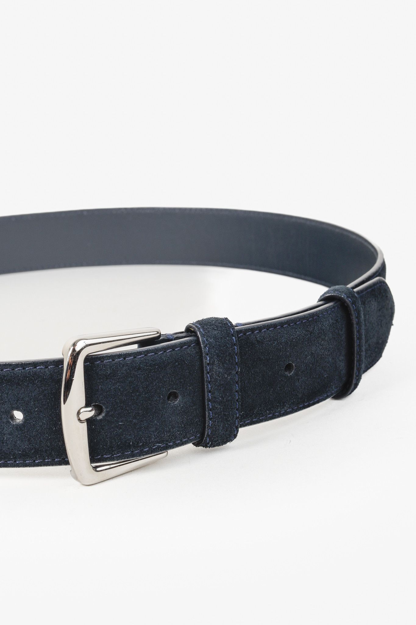 Loro Piana Loro Piana Alsavel Navy Suede Palladium Buckle Belt Size ONE SIZE - 3 Thumbnail