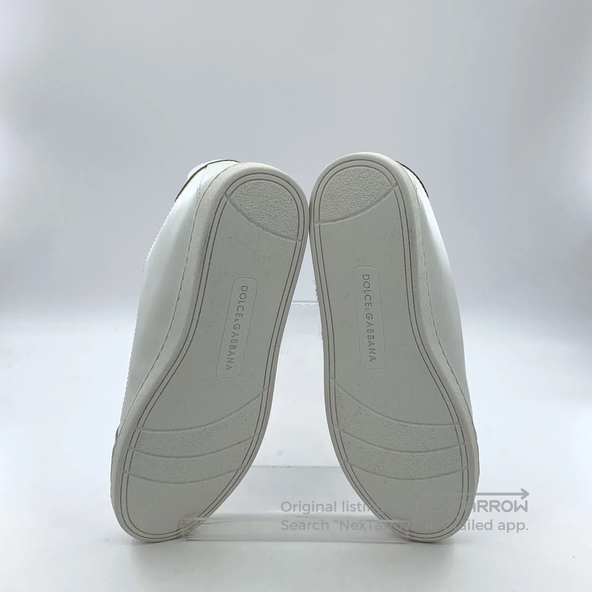 Dolce & Gabbana Dolce Gabbana White Logo Letter Flock Lace-Up Casual Flat Size US 7.5 / IT 37.5 - 5 Thumbnail
