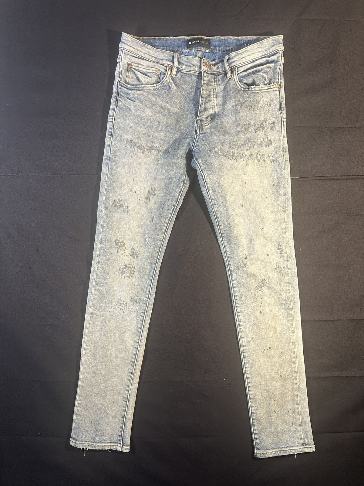 Purple Brand Low Rise Slim Fit Distressed Light Blue Purple Brand Jeans ...