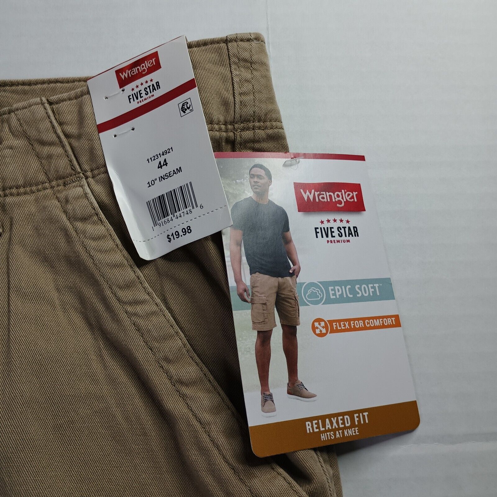 Wrangler Wrangler Relaxed Fit Cargo Shorts Men's Size 44 Beige Flex Size US 44 / EU 60 - 2 Thumbnail