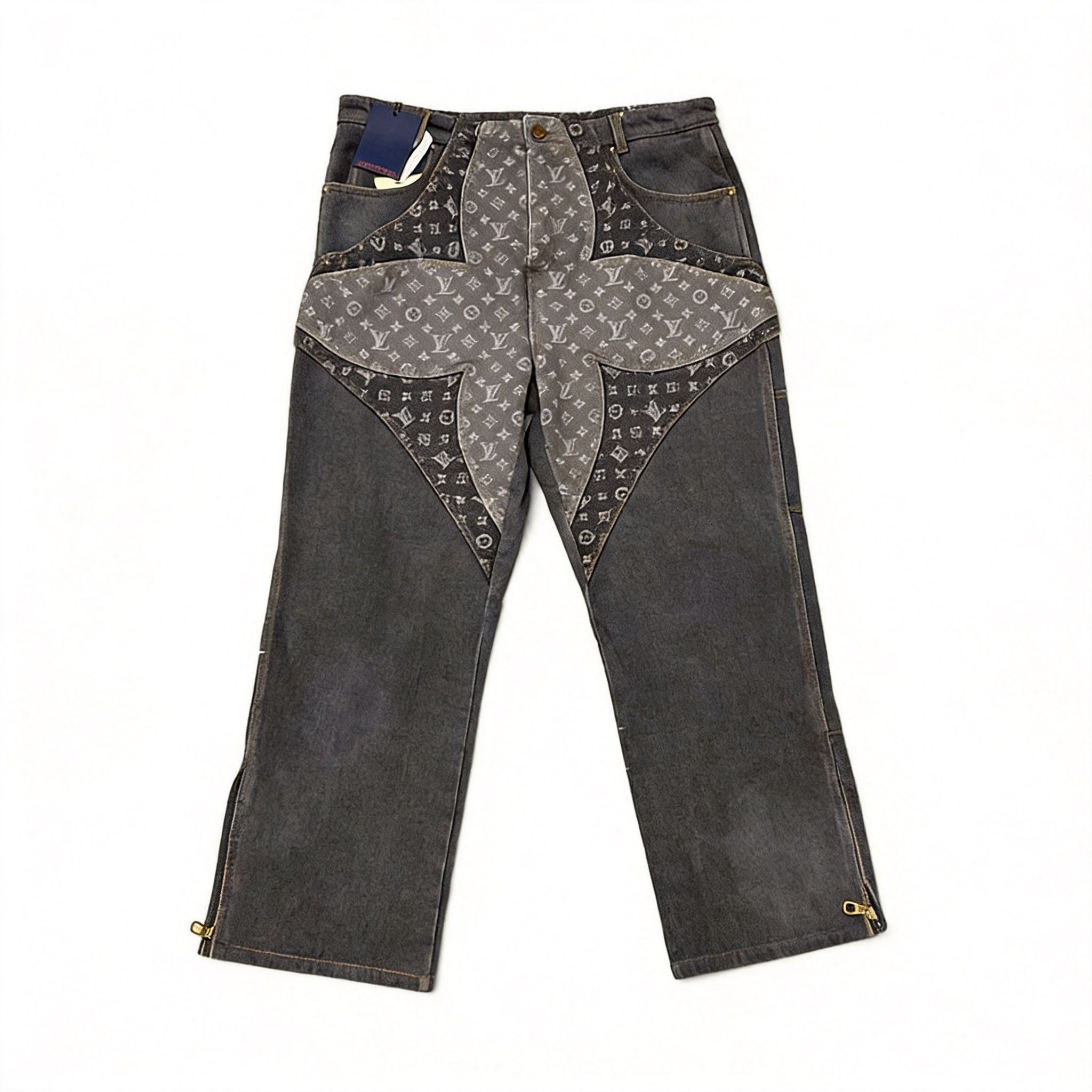 Louis Vuitton FW21 Tourist vs. Purist Tuffetage Embroidered Jeans