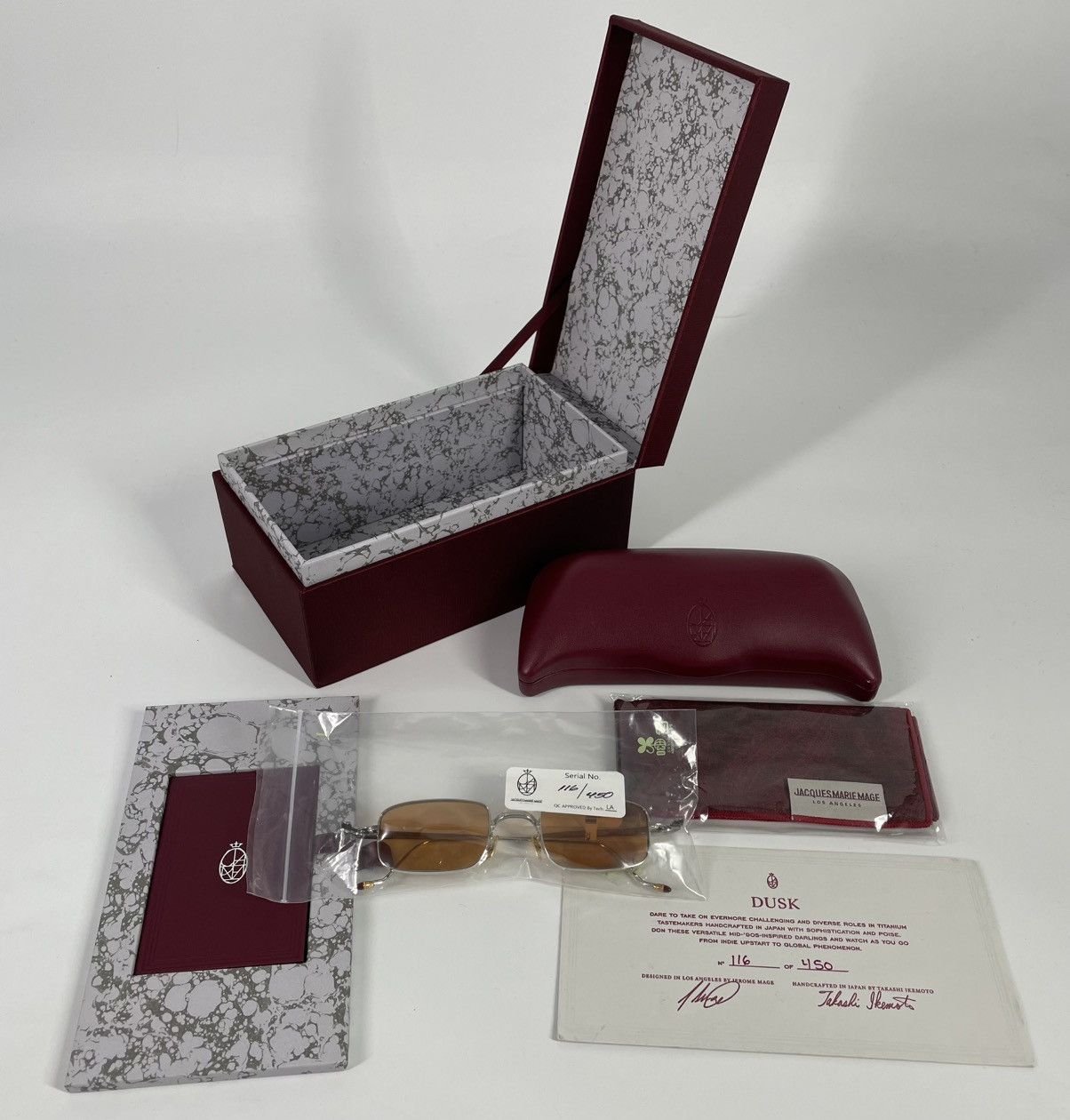 Jacques Marie Mage Dusk Sun 41 Silver Orange Sunglasses