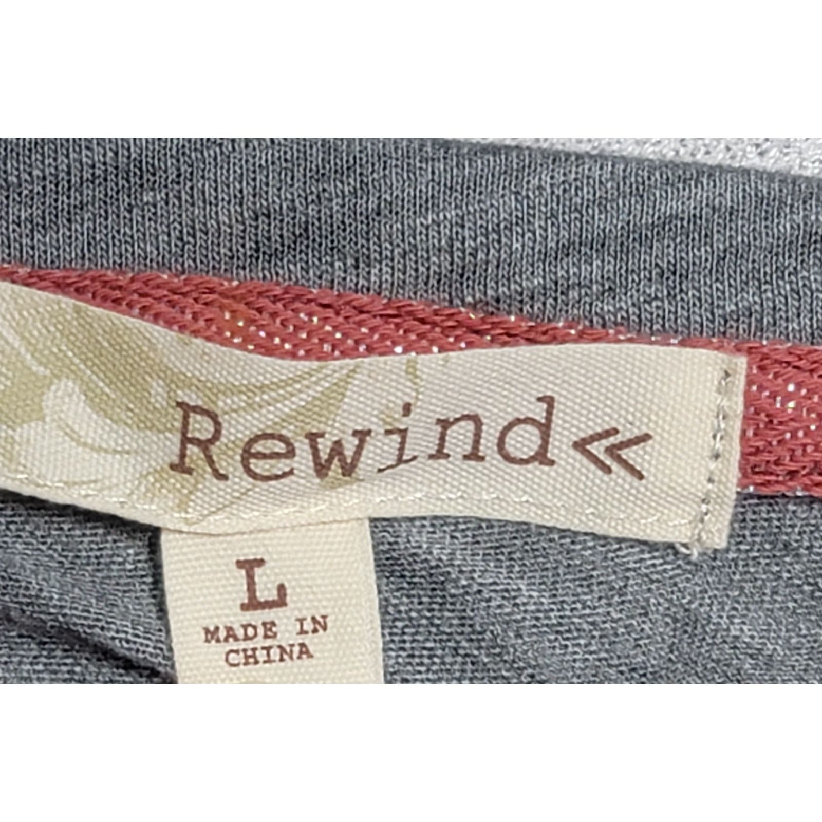 Other Rewind Gray Heathered Exposed Stitching Slub Knit Top Large Size L / US 10 / IT 46 - 3 Thumbnail