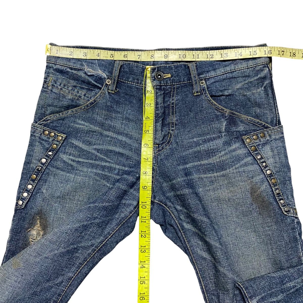 ABAHOUSE ABAHOUSE Rusty Denim Studded Jeans Size US 31 - 16 Thumbnail